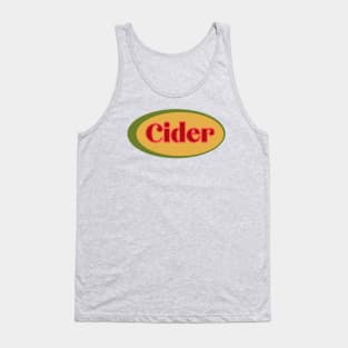 Cider! Retro Vintage Gold and Olive Decal Style Tank Top